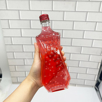 Bouteilles en verre Wave Point de 270 ml, 360 ml, 500 ml pour vin de fruits, spiritueux, liqueurs avec bouchon