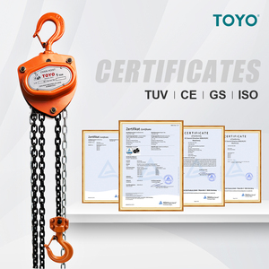 Alat Angkat Rantai Baja Manual Orange 2 Hooks 1T dengan Rantai Galvanis G80 - Product Image 4