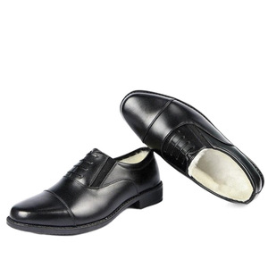 Zapatos de Invierno para Hombre, de Lana, Cálidos, de Cuero, Negros, Formales, Botas de Nieve, Aislantes para Clima Frío - Product Image 5