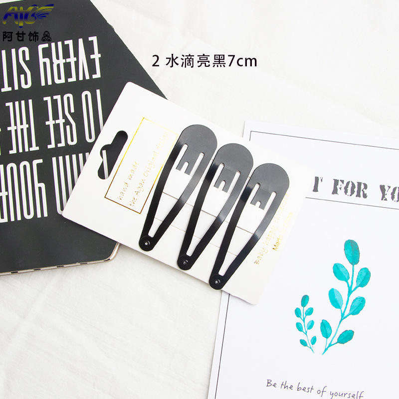 2 water drops bright black 7cm