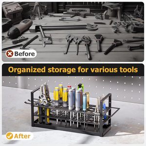 Organizador de Herramientas Eléctricas de Alta Resistencia para Montar en la Pared, Estante de Almacenamiento de Metal y Hierro para Destornilladores, Martillos, Alicates, para Garaje, Taller, Fábrica - Product Image 6
