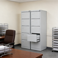 Armoire de classement verticale moderne en métal à 5 tiroirs avec serrure à clé pour usage commercial, bureau, école, hôpital, atelier, entrepôt, cuisine