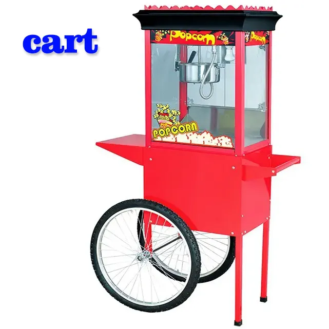 Popcorn cart mesin pembuat Popcorn elektrik berbentuk mobil mewah komersial untuk dijual mesin pop jagung jagung jagung