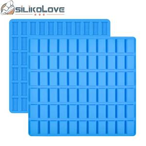 MUYULINS Factory 66-Cavity Rectangular LFGB Platinum Non-Stick BPA-Free <b>Silicone</b> Chocolate Mold - Product Image 1