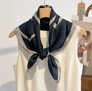 Foulard Quadrato Grande in Cotone con Bordo Nero Vintage, Morbido Accessorio Decorativo per Borse, Viaggi, Fotografia, Regalo, Ufficio, <span class=keywords><strong>Donna</strong></span> - Product Image 4