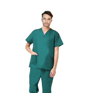 सफेद नीली बुनी नर्स वर्दी अस्पताल डॉक्टरों सर्जिकल सूट डेंटल क्लिनिक नर्सिंग कपड़े मेडिकल स्क्रब सेट पॉलिएस्टर - Product Image 3