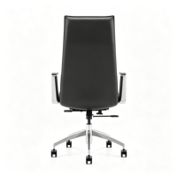 Chaise de direction à dossier haut BJ 8292, revêtement en cuir véritable/PVC/microfibre en option, base en aluminium à 5 branches, accoudoirs intégrés