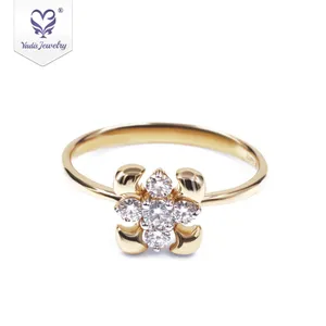 Yadiis 2023 perhiasan jari halus 10k cincin pernikahan wanita berlian moissanite berisi emas kuning