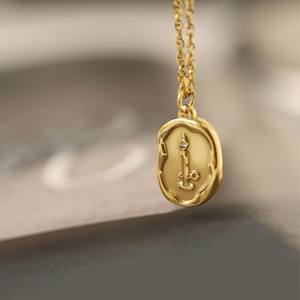 Joyería antigua resistente al agua, diseño de llama clásica, cadena de oro, colgante collar con Vintage de vela, joyería de moda para mujeres y mujeres - Product Image 2