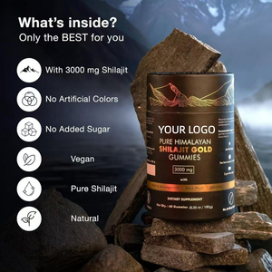 Gummies de Shilajit de l'Himalaya Or 3000mg avec KSM 66 Ashwagandha Soutient l'énergie quotidienne 60 pièces Complément alimentaire - Product Image 3