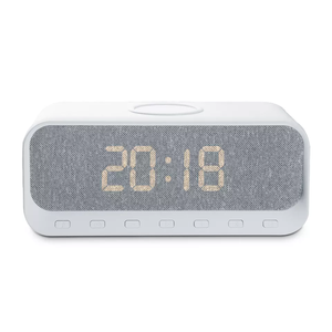 Loa Di Động Không Dây 20W Với Đồng Hồ Báo Thức Kỹ Thuật Số Bộ Sạc Không Dây Sạc Nhanh 15W Đồng Hồ FM Hỗ Trợ <span class=keywords><strong>Radio</strong></span> USB Và AUX - Product Image 1