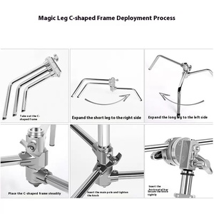 Trépied Girafe C-Stand Robuste de 3,3 M en Acier Inoxydable avec Bras Magique à Jambe et Barre Transversale <span class=keywords><strong>pour</strong></span> Photographie et Utilisation avec Téléphone - Product Image 5