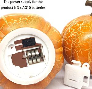 Linternas de Calabaza de Plástico con Efecto Agrietado Iluminadas para Otoño, Figuras de Calabaza Brillantes para Decoración de Hogar, Oficina, Entrada, Exhibición de Octubre - Product Image 3