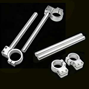 <span class=keywords><strong>Guidon</strong></span> <span class=keywords><strong>de</strong></span> moto <span class=keywords><strong>de</strong></span> course réglable en aluminium CNC, noir/argent, 31-51 mm, pour motos <span class=keywords><strong>de</strong></span> course - Product Image 1
