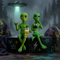 Figurine en résine d'alien amusante, artisanat créatif, ornement de bureau pour la décoration de la maison et du bureau