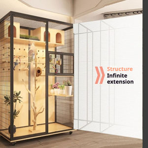 <span class=keywords><strong>Cage</strong></span> à oiseaux panoramique en métal, en alliage épaissi et bois, pour l'intérieur et l'extérieur, grande <span class=keywords><strong>cage</strong></span> d'élevage, plusieurs tailles - Product Image 1