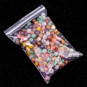 Perles rondes <span class=keywords><strong>en</strong></span> agate de jade naturel à grand trou de 8 mm, trou de 3 mm, accessoires de tissage DIY - Product Image 4