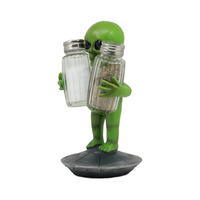 WeiVista-Salière et poivrière extraterrestre en résine faite à la main, figurine verte drôle, décoration de table de cuisine