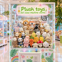 Lot de jouets en peluche mixtes en gros, petits animaux en peluche pour machines à grue d'arcade, adorables poupées en peluche douces, styles variés