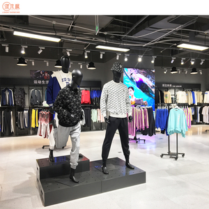 Solutions d'affichage de vêtements personnalisées à la demande d'affichage de <span class=keywords><strong>magasin</strong></span> de vêtements en acier inoxydable Black Spray - Product Image 1