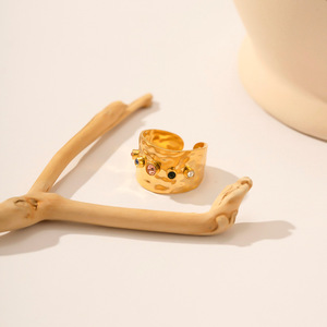 Zircon <b>Ring</b> For Women 18K Gold <b>Open</b> Design Geometric Shape Party Jewelry - Product Image 4