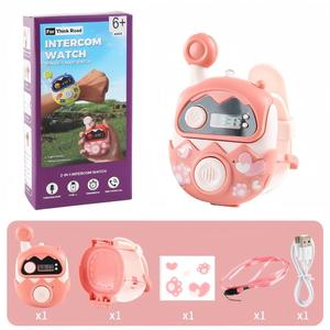Ensemble de talkie-walkie pour enfants - Portée de 300 m, <span class=keywords><strong>radio</strong></span> bidirectionnelle avec horloge numérique et cordon portable pour les jeux en extérieur/intérieur - Product Image 6