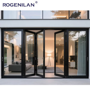 ROGENILAN Portes pliantes doubles sur mesure Cadre en aluminium Coulissant Double couche Verre trempé Portes pliantes résidentielles - Product Image 3