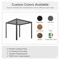 Pavillon à lames orientables en alliage d'aluminium étanche pour piscine de luxe, balcon extérieur, auvent anti-pluie avec structure thermolaquée