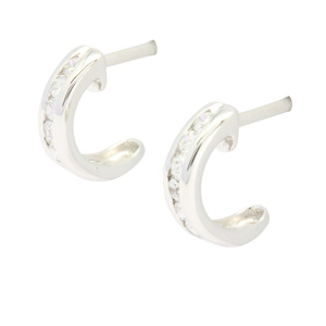 Pendientes de Aro de Diamantes Naturales Clásicos Blancos de 18K, 14K y 9K, Regalo de Boda o Compromiso de Lujo para Mujer - Product Image 4