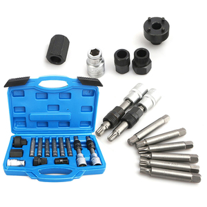 Podofo 13Pcs Alternator Freewheel Pulley <b>Removal</b> Socket Spline Star Bit Tool Set for BMW Mercedes Ford Renault VAG Wholesale - Product Image 6