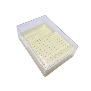 Boîte à fraises dentaires transparente avec plateau perforé pour le rangement et le nettoyage des instruments buccaux - Product Image 5