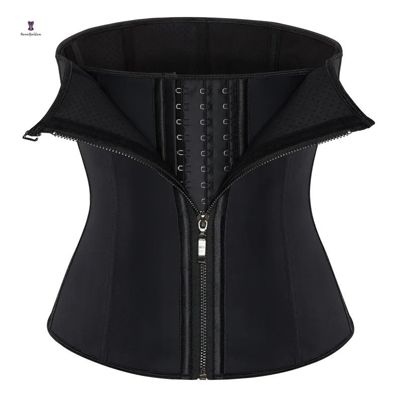 Zip and Clip Strapless Latex Waist Trainer 9 rods airholes S-ports Corset double pressing Cincher Underbust Slimming Belt Shaper