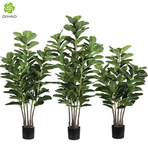 QIHAO <b>Artificial</b> Fiddle Leaf Fig Tree Large Indoor Decor Plant High Simulation Home Wedding Props - Product Image 5