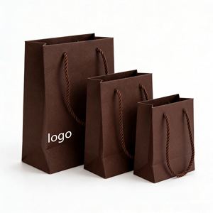 Customized Private logo Printed Black Large Personalized Luxury Shopping Handbag With Handle Paper <b>Bag</b> - Product Image 2