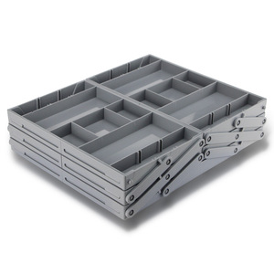 Organizador de cajones de maquillaje para joyería de tocador, bandeja de almacenamiento de 2/3 niveles, caja organizadora de herramientas de escritorio plegable ajustable extensible - Product Image 2