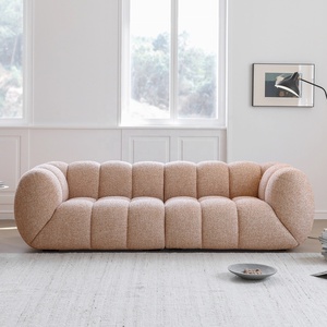 Zayshine Sofá de Salón de Lujo Moderno Francés de Terciopelo Crema Tipo Teddy, Juego de Sofás Modular de 3 Plazas para Villa y Apartamento, Sofá Recto de Diseño - Product Image 3