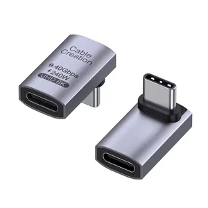 CableCreation L shape design usb4 type c male to type c female adapter