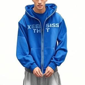 Sweat à capuche de <span class=keywords><strong>moto</strong></span> de <span class=keywords><strong>basket</strong></span>-ball avec fermeture éclair et poids lourd personnalisé pour hommes Streetwear 420 450 g/m² à capuche imprimé bouffant Vente en gros - Product Image 3
