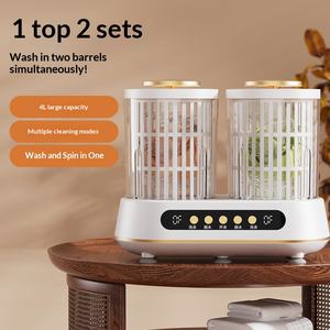 Mini machine à laver portable à double cuve, sans installation, pour sous-vêtements, chaussettes, petits objets, outil <span class=keywords><strong>de</strong></span> lavage personnel compact - Product Image 2