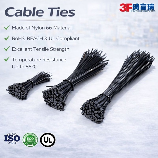 Wholesale Cable Ties Manufacture Unbreakable Good Quality Soft Plastic Free Samples China Nylon Pa66 Uv White Black OEM Color 3F