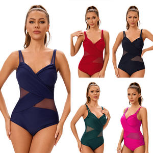 European American <b>Women's</b> Stylish Solid Pattern Print Cut-Out Back Design Eco-Friendly Breathable Fitness <b>Swimwear</b> <b>Sexy</b> Plus - Product Image 1