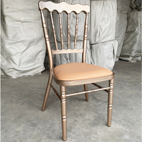 Chaise Chiavari en fer doré empilable, moderne, très vendue, pour mariage, fête et restaurant