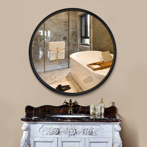 Custom Modern Antique <strong>Large</strong> Big Metal Framed Black <strong>Gold</strong> <strong>Round</strong> Circle Decorative Bathroom Hanging Wall <strong>Mirror</strong> Miroir Spiegel - Product Image 2