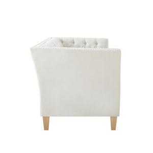 Elegant Modern 3-Seat Square <b>Sofa</b> Set with Flared Arms Nailhead Trim & Solid Wood Legs-Comfortable for Living Room & Villa - Product Image 4