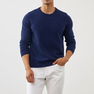 Suéter de Punto Personalizado OEM ODM, Suéter de Cachemira y Lana Merino, Cuello Redondo Informal, Color Sólido, Manga Larga, Suéter de Punto para Hombre - Product Image 2