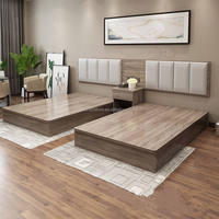 Ensemble de chambre d'hôtel commercial moderne 3 étoiles en bois massif écologique Lovezone à prix réduit avec design à panneaux pour appartement et usage scolaire