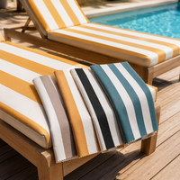 Tissu en oléfine rayé pour coussins de chaise longue, revêtement textile d'extérieur 250 g/m² résistant aux UV