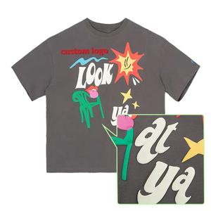 OEM T-shirt épais et épais 100% coton T-shirt surdimensionné à transfert thermique T-shirt personnalisé imprimé en 3D T-shirt imprimé en 3D - Product Image 3