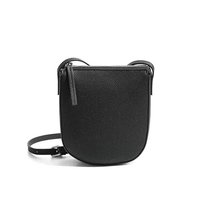 Bolso Bandolera Mini Minimalista de Cuero Genuino con Correa Ajustable, Bolso de Hombro Pequeño Tipo Cubo, Bolso Cruzado para Teléfono