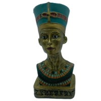 Figurines Vintage artistes égyptiens anciens, artefacts de tête de reine buste de paon, Statues pour décoration d'étagère de chambre